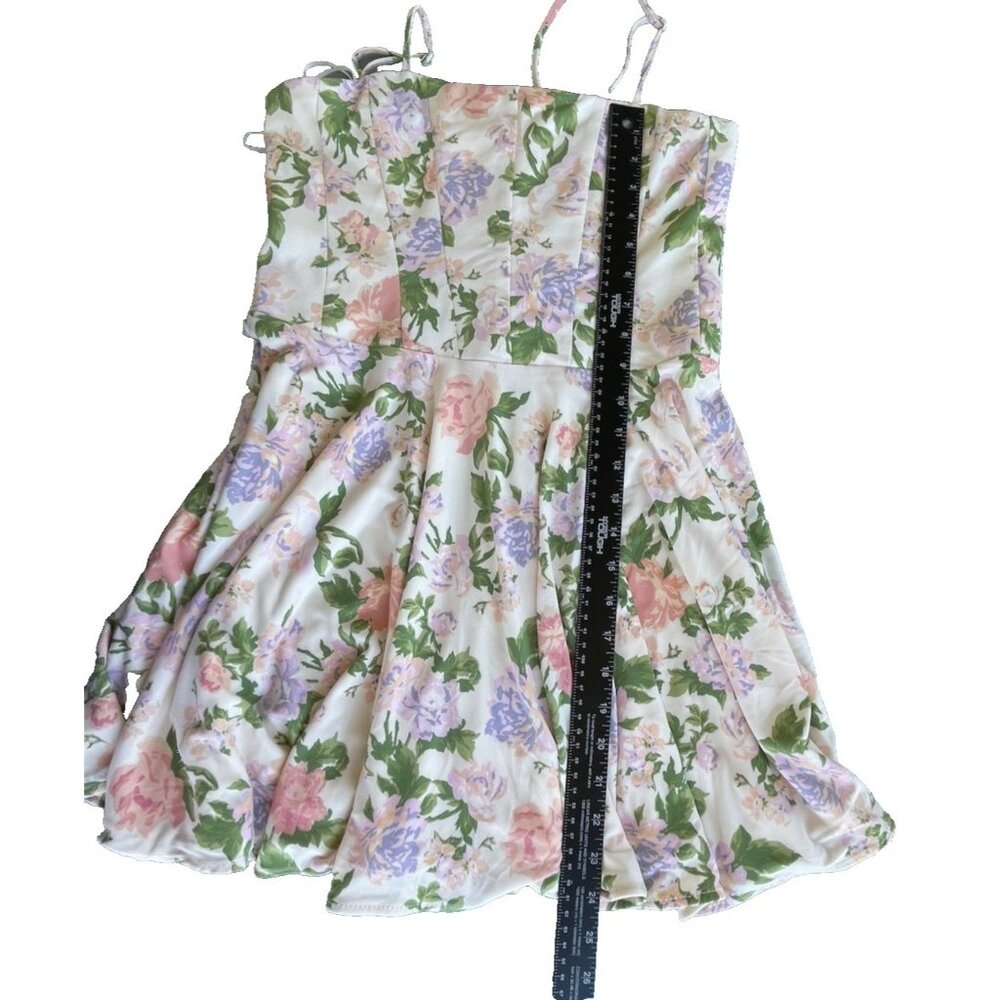 ZARA NWT Women's Floral Short Flare Dress Size Medium Adjustable - Picture 12 of 16